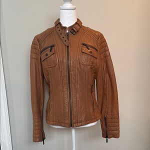 MICHAEL Michael Kors Tan Leather Jacket